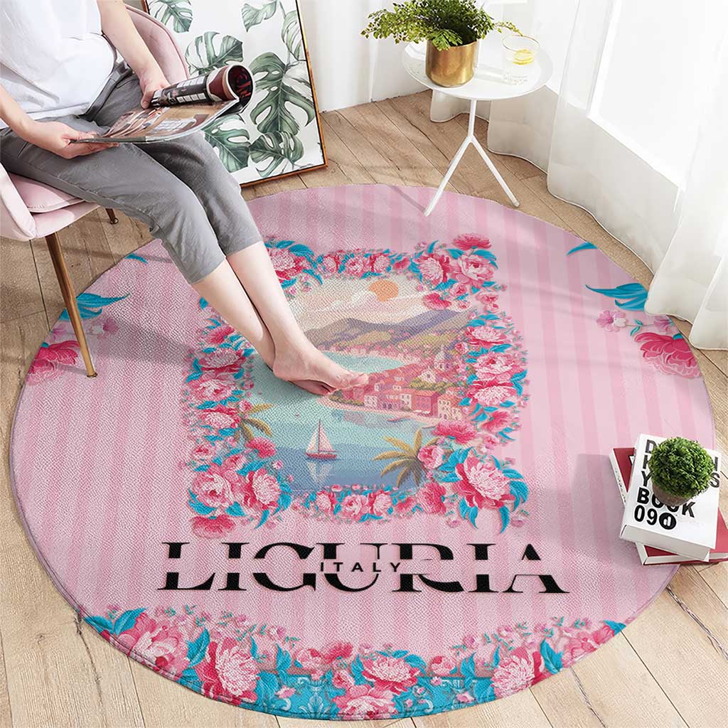 Italy Liguria Round Carpet Carnation Flowers Of The Riviera