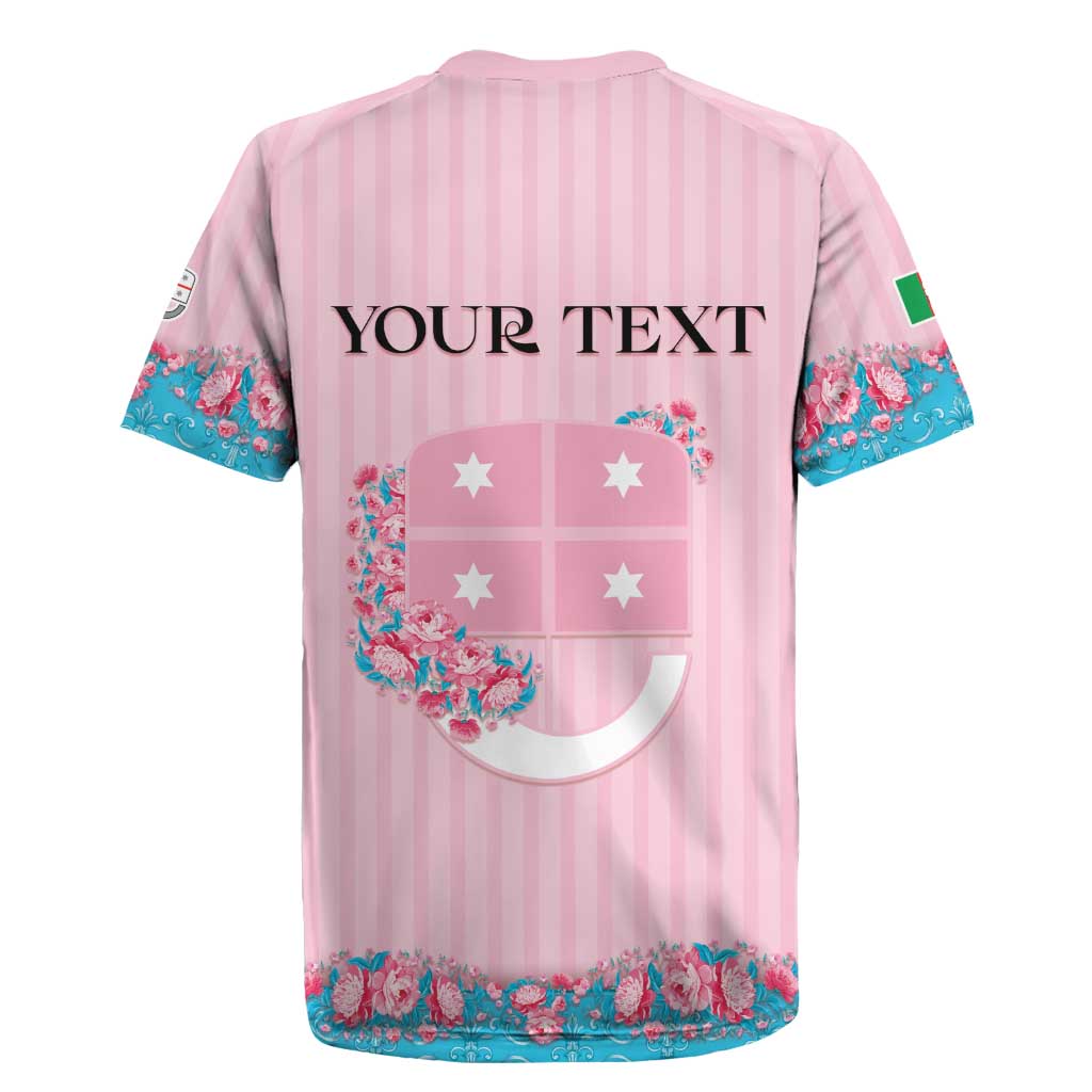 Personalized Italy Liguria Rugby Jersey Carnation Flowers Of The Riviera