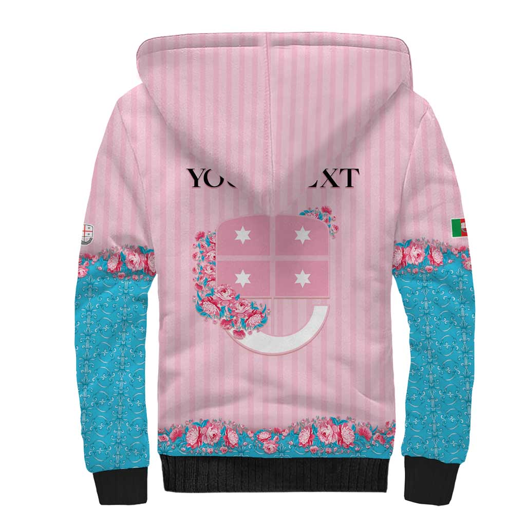 Personalized Italy Liguria Sherpa Hoodie Carnation Flowers Of The Riviera