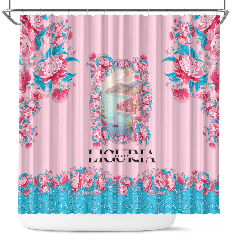 Italy Liguria Shower Curtain Carnation Flowers Of The Riviera