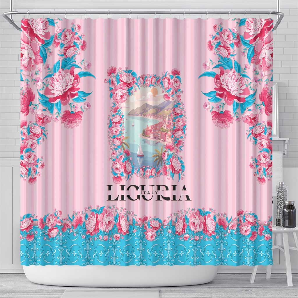 Italy Liguria Shower Curtain Carnation Flowers Of The Riviera