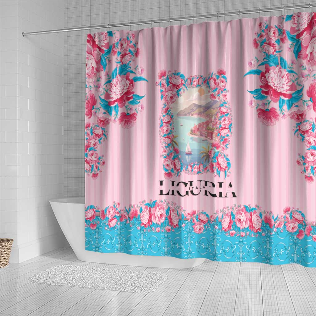 Italy Liguria Shower Curtain Carnation Flowers Of The Riviera