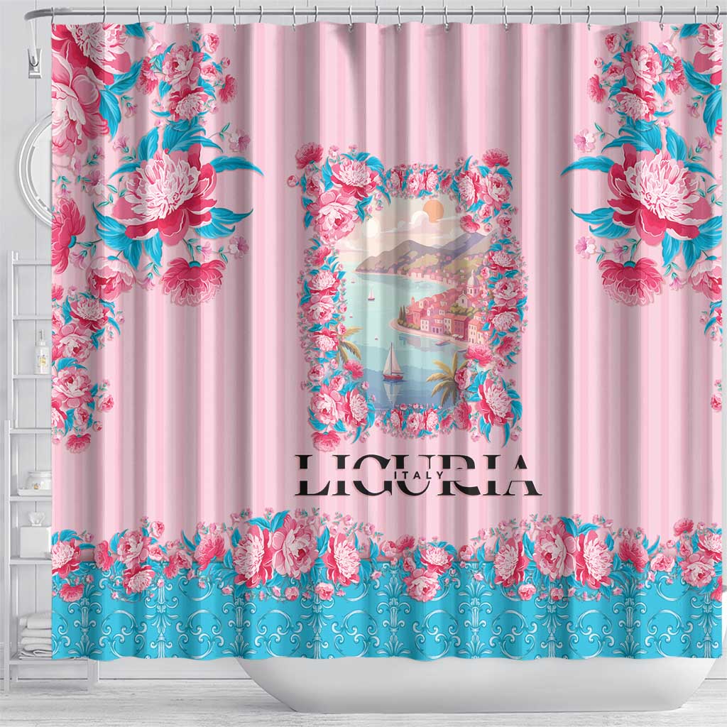 Italy Liguria Shower Curtain Carnation Flowers Of The Riviera