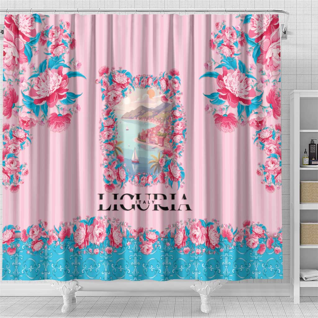 Italy Liguria Shower Curtain Carnation Flowers Of The Riviera