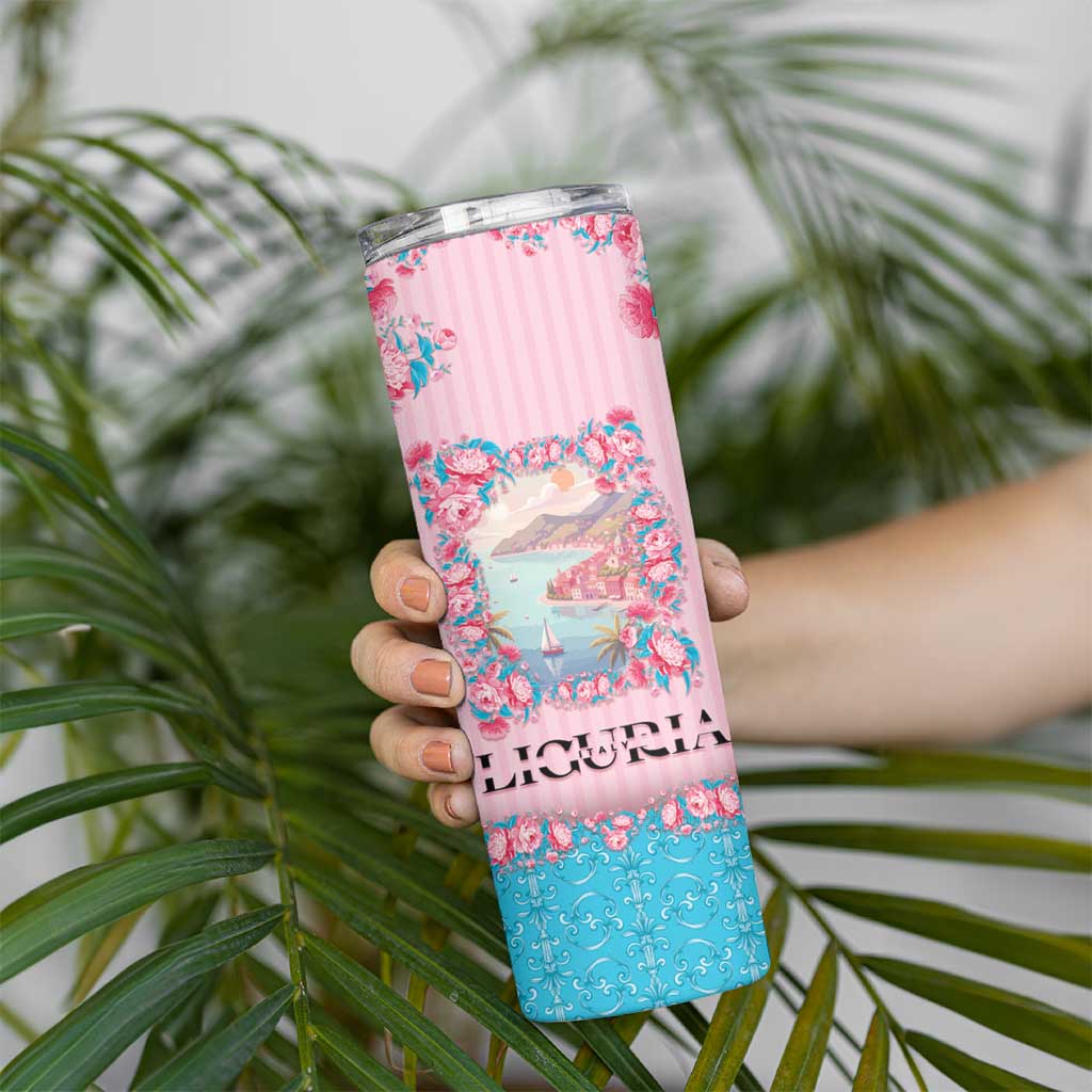 Personalized Italy Liguria Skinny Tumbler Carnation Flowers Of The Riviera