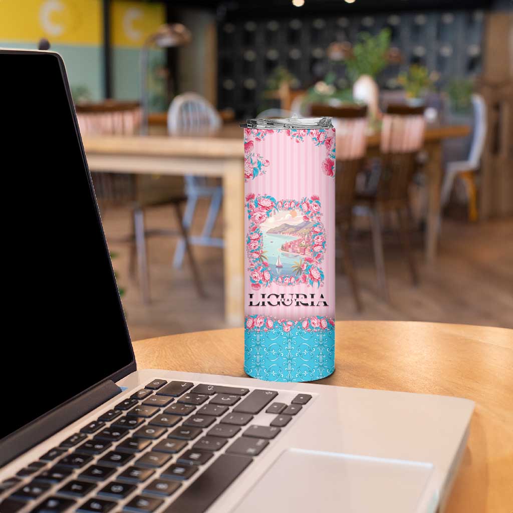 Personalized Italy Liguria Skinny Tumbler Carnation Flowers Of The Riviera