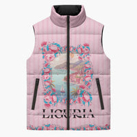 Personalized Italy Liguria Sleeveless Puffer Jacket Carnation Flowers Of The Riviera