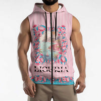Personalized Italy Liguria Sleeveless Zip Hoodie Carnation Flowers Of The Riviera