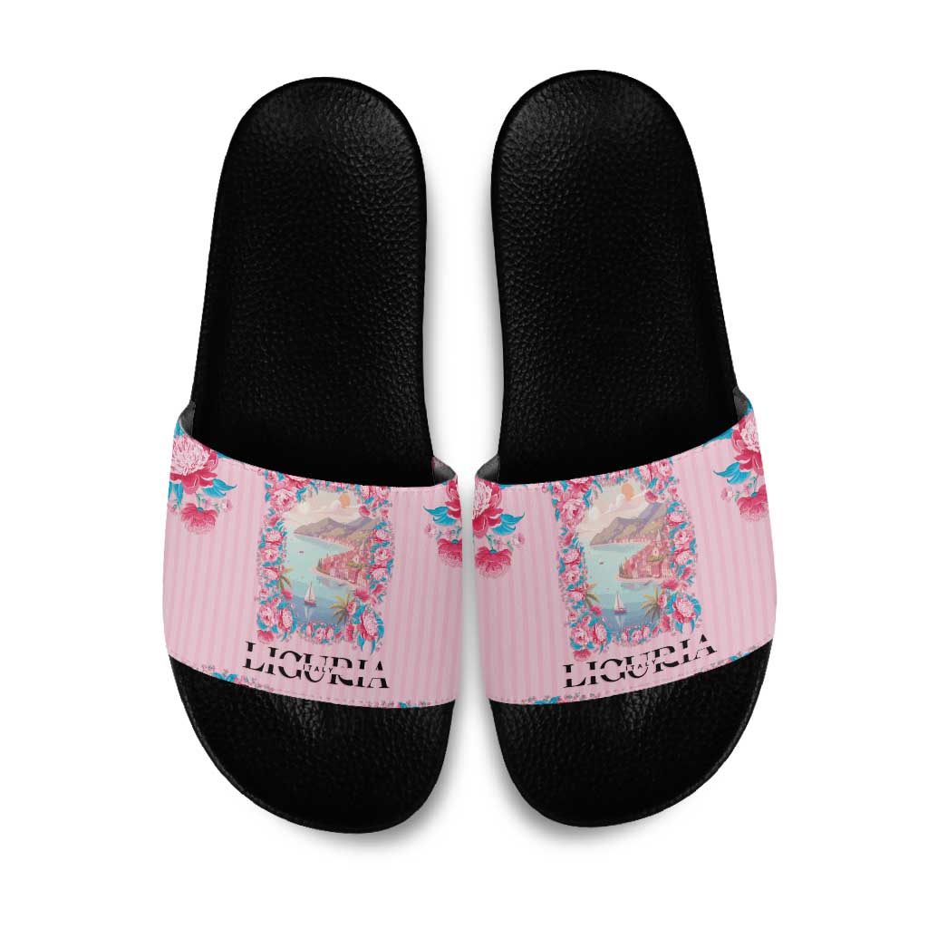 Italy Liguria Slide Sandals Carnation Flowers Of The Riviera