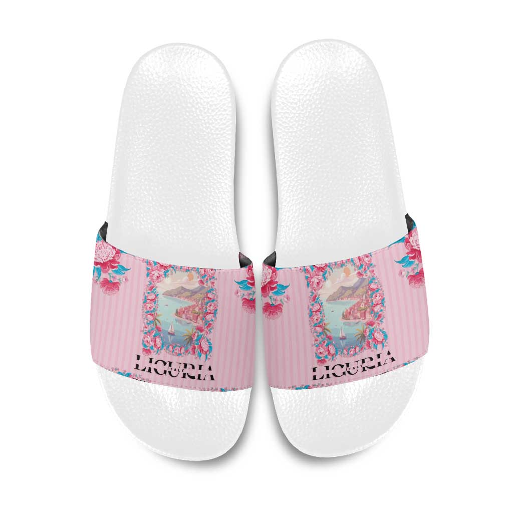 Italy Liguria Slide Sandals Carnation Flowers Of The Riviera