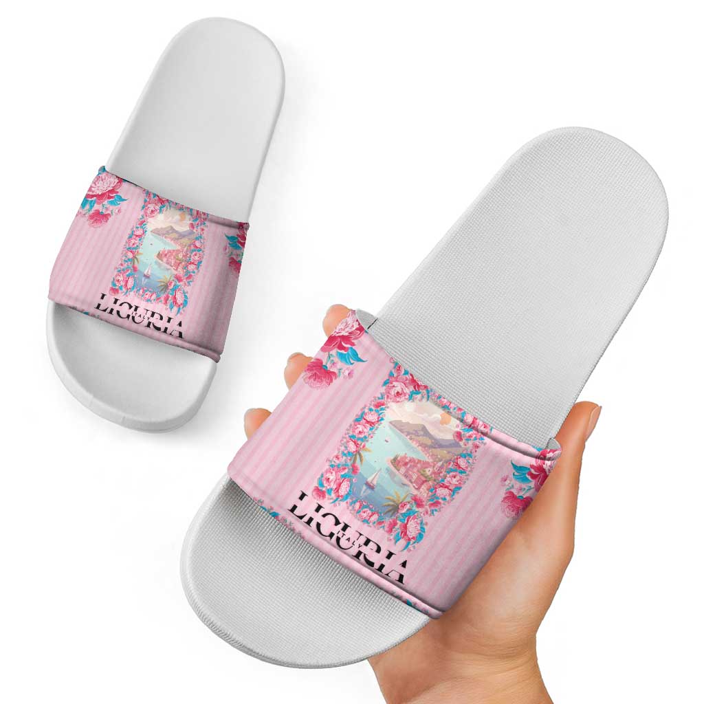 Italy Liguria Slide Sandals Carnation Flowers Of The Riviera