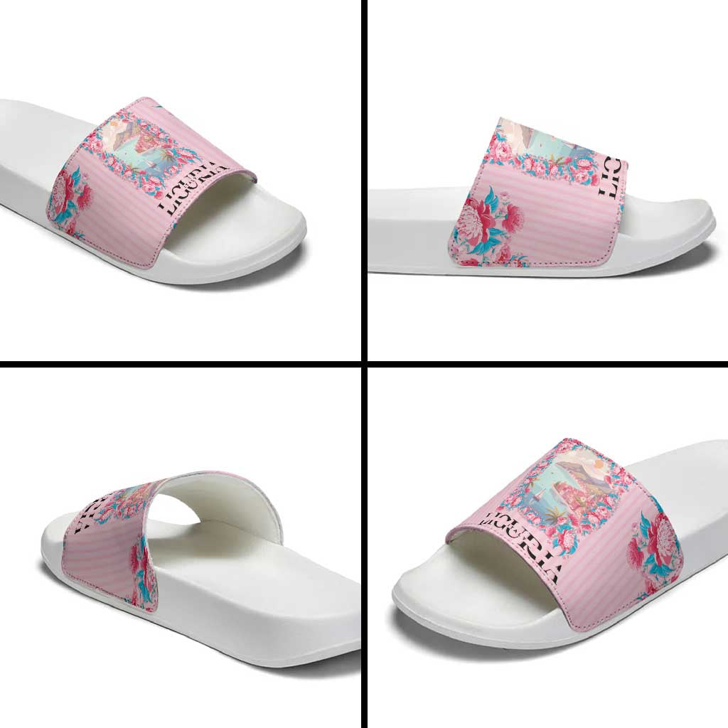 Italy Liguria Slide Sandals Carnation Flowers Of The Riviera