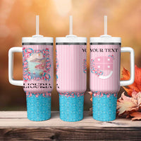Personalized Italy Liguria Tumbler With Handle Carnation Flowers Of The Riviera
