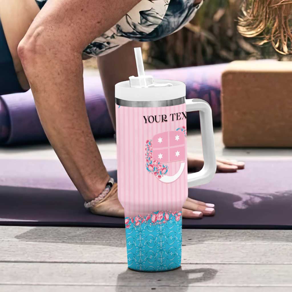 Personalized Italy Liguria Tumbler With Handle Carnation Flowers Of The Riviera