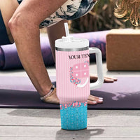 Personalized Italy Liguria Tumbler With Handle Carnation Flowers Of The Riviera