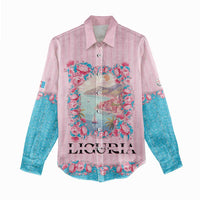 Personalized Italy Liguria Women Casual Shirt Carnation Flowers Of The Riviera