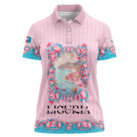 Personalized Italy Liguria Women Polo Shirt Carnation Flowers Of The Riviera
