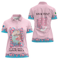 Personalized Italy Liguria Women Polo Shirt Carnation Flowers Of The Riviera