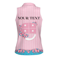 Personalized Italy Liguria Women Sleeveless Polo Shirt Carnation Flowers Of The Riviera