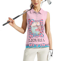 Personalized Italy Liguria Women Sleeveless Polo Shirt Carnation Flowers Of The Riviera