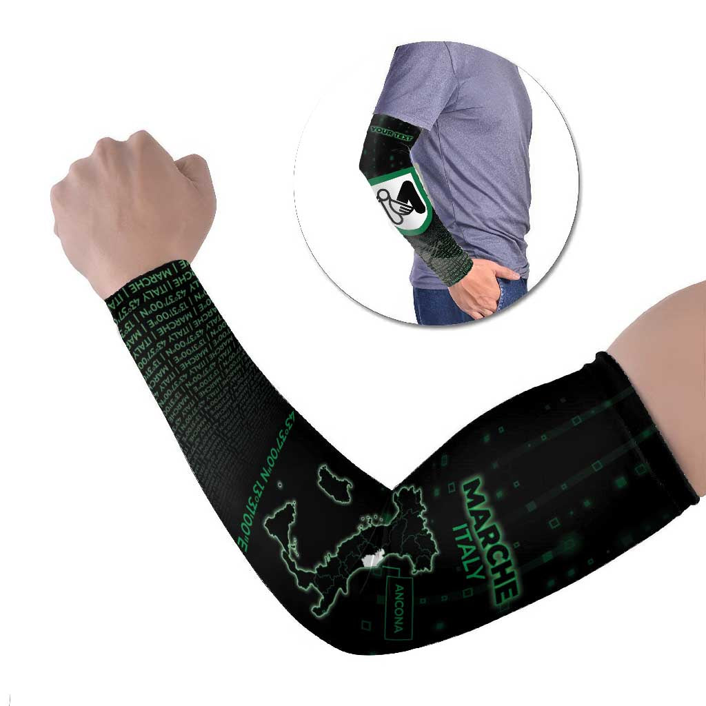 Personalized Italy Marche Arm Sleeves Map And Coordinates Code