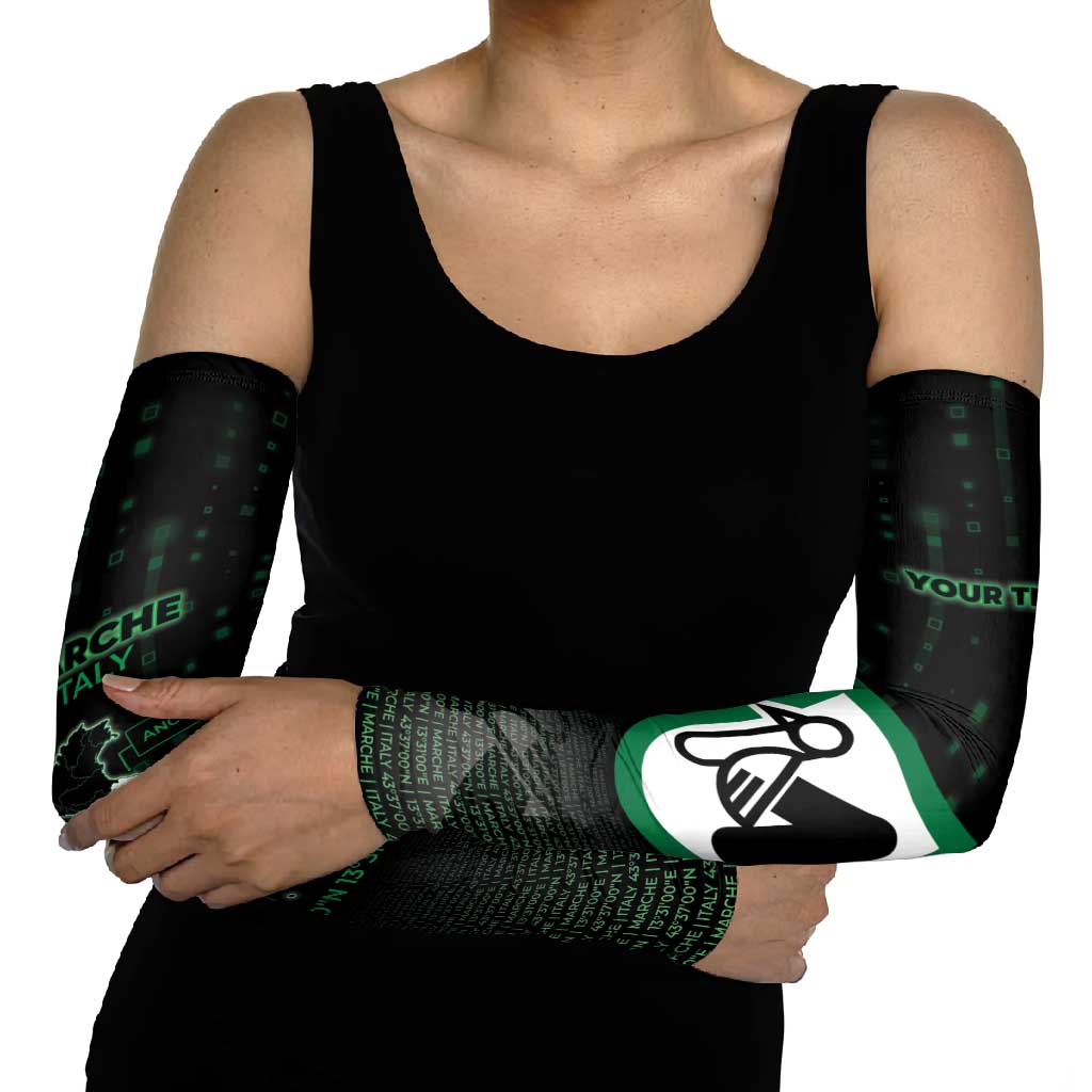 Personalized Italy Marche Arm Sleeves Map And Coordinates Code