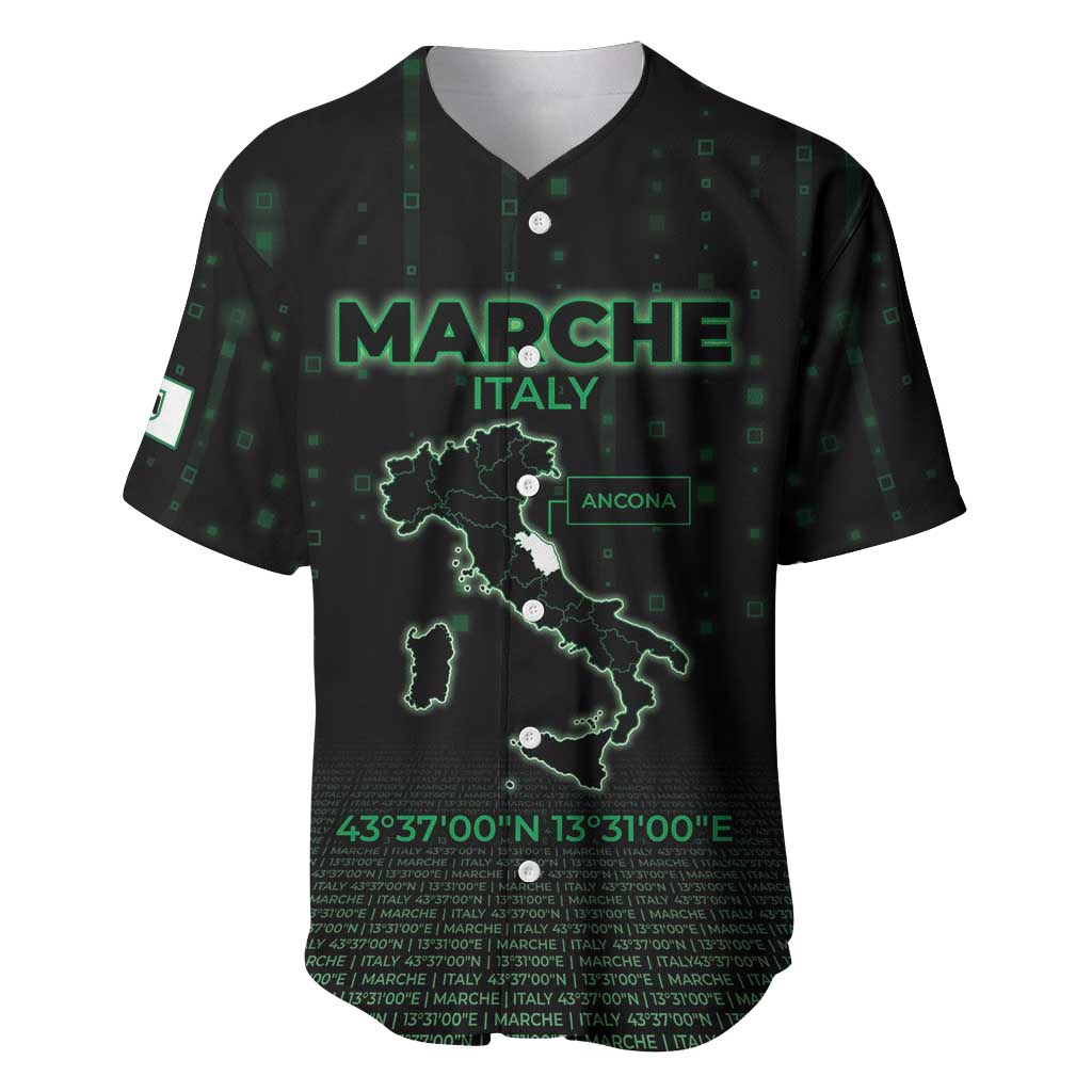 Personalized Italy Marche Baseball Jersey Map And Coordinates Code
