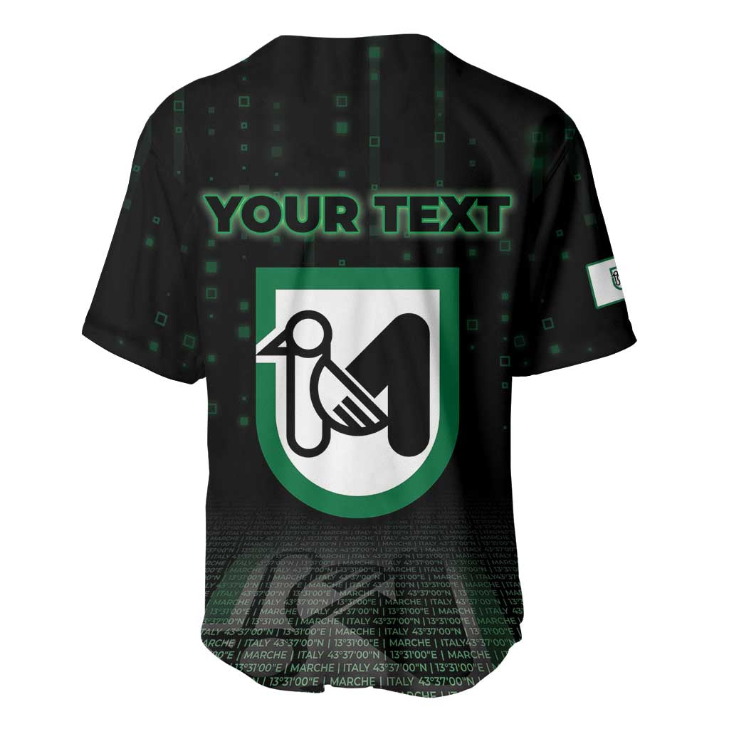 Personalized Italy Marche Baseball Jersey Map And Coordinates Code