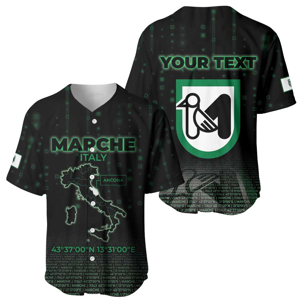 Personalized Italy Marche Baseball Jersey Map And Coordinates Code