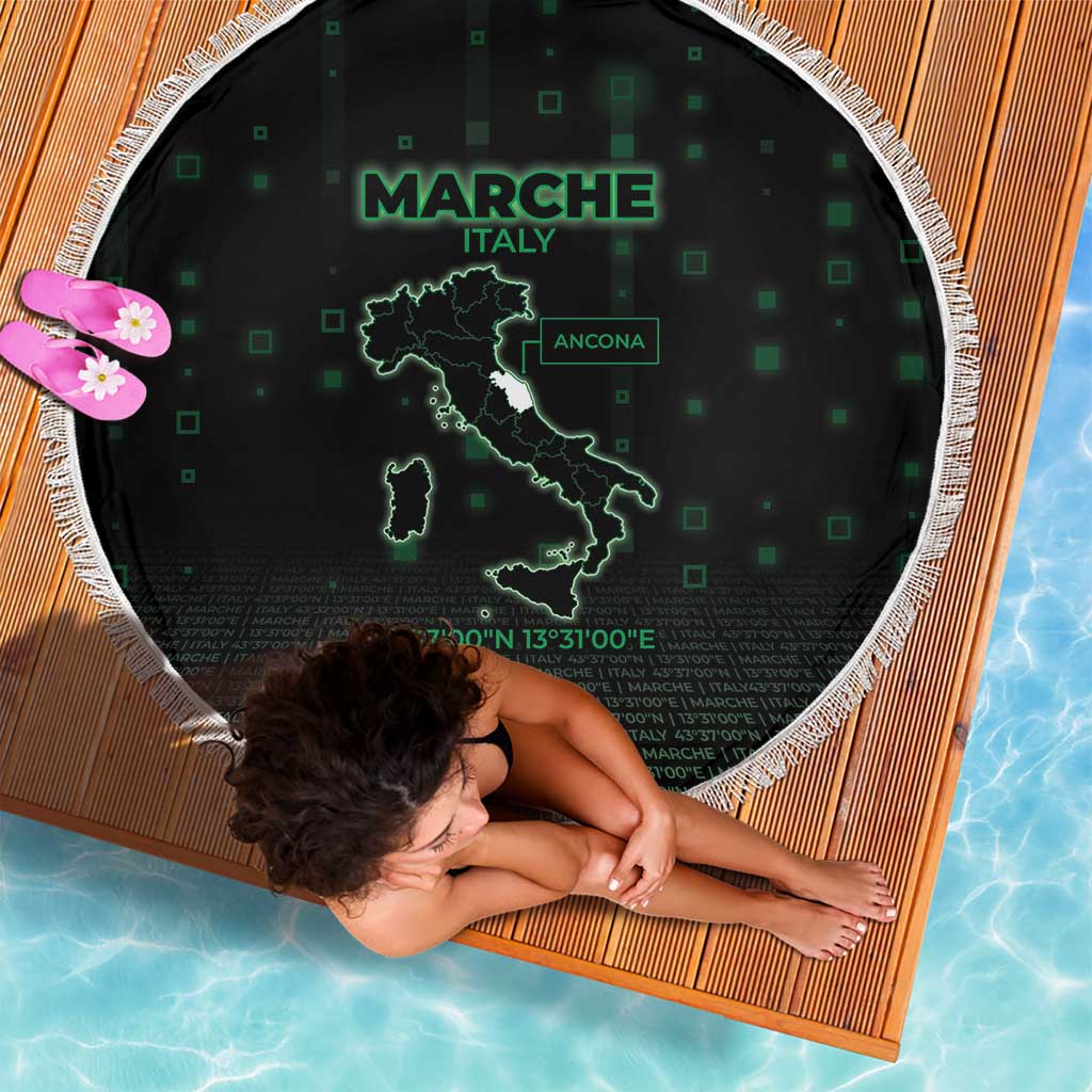 Italy Marche Beach Blanket Map And Coordinates Code