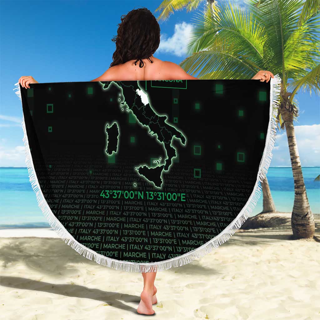 Italy Marche Beach Blanket Map And Coordinates Code
