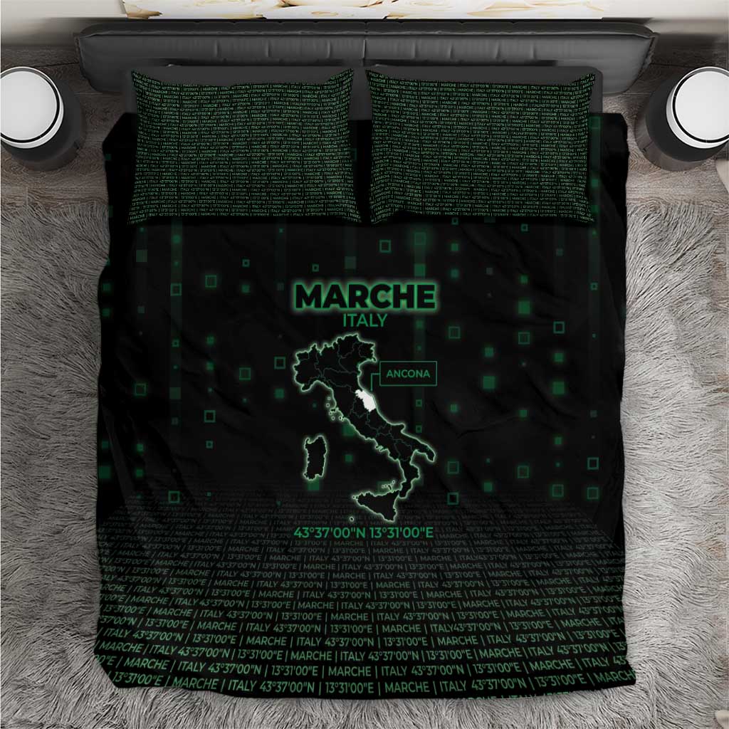 Italy Marche Bedding Set Map And Coordinates Code