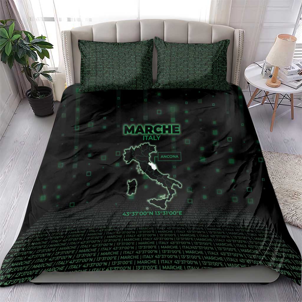 Italy Marche Bedding Set Map And Coordinates Code