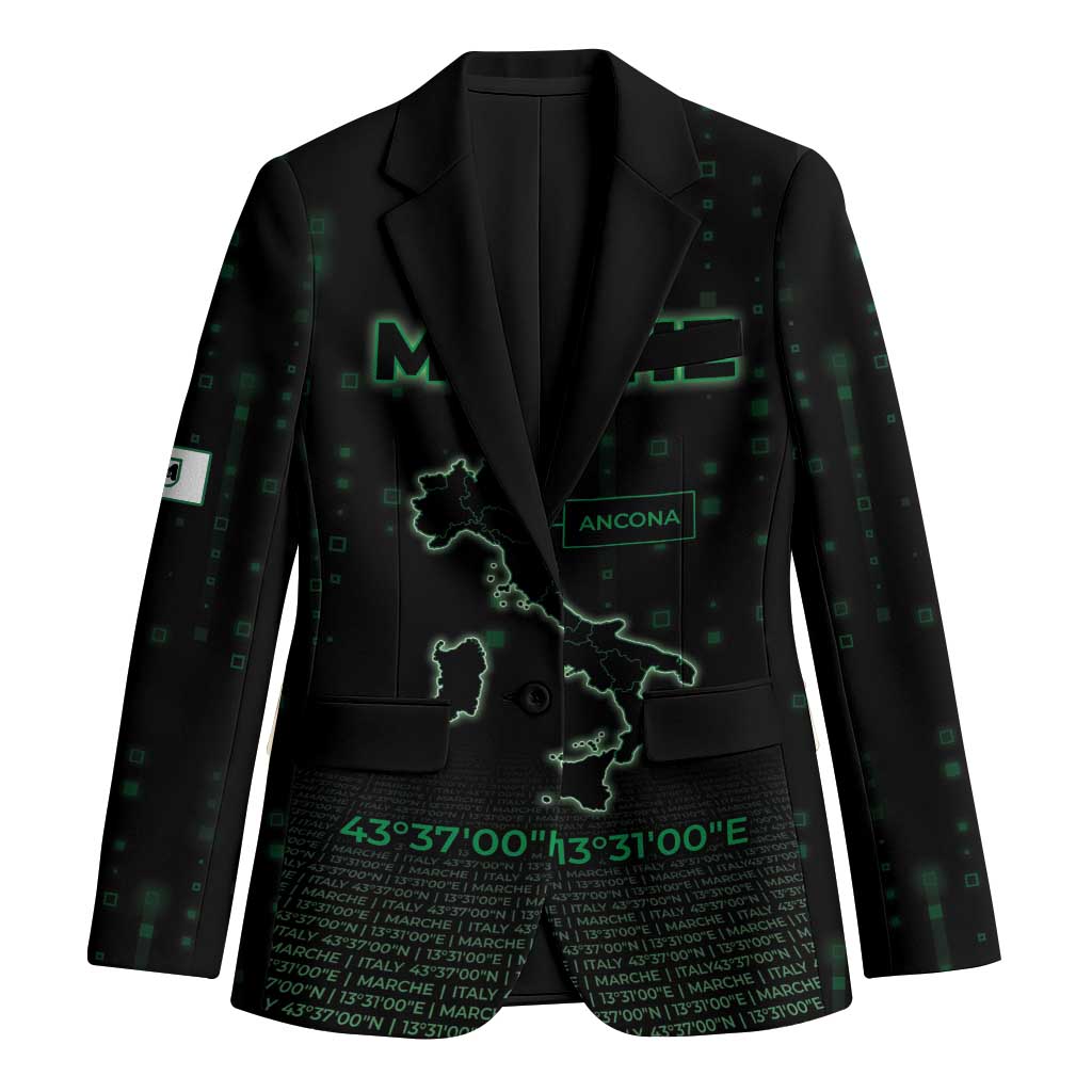 Personalized Italy Marche Blazer Map And Coordinates Code