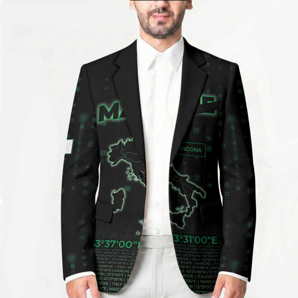 Personalized Italy Marche Blazer Map And Coordinates Code