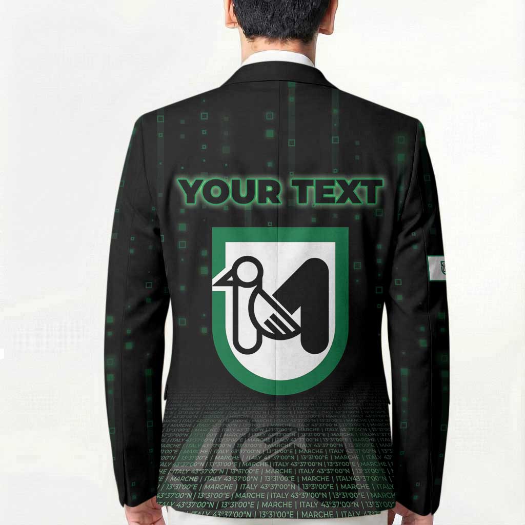 Personalized Italy Marche Blazer Map And Coordinates Code