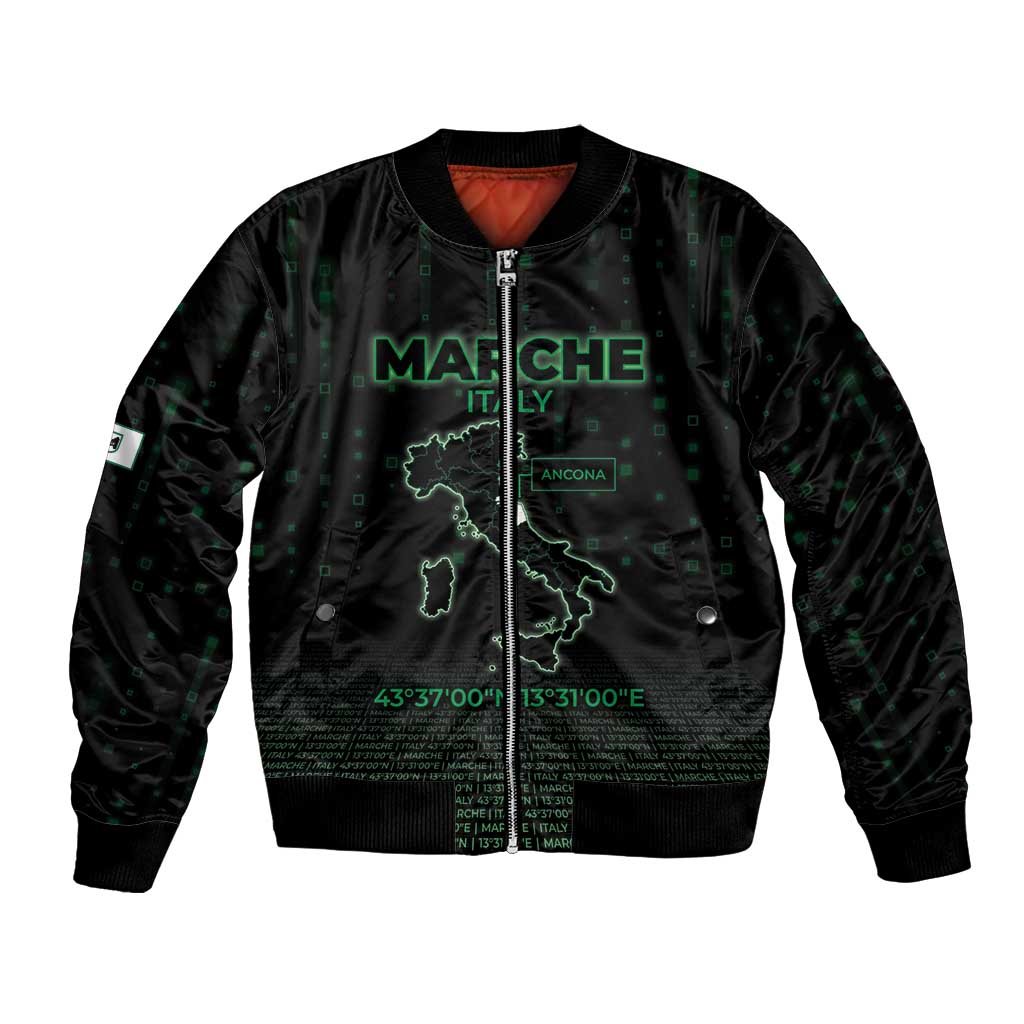 Personalized Italy Marche Bomber Jacket Map And Coordinates Code
