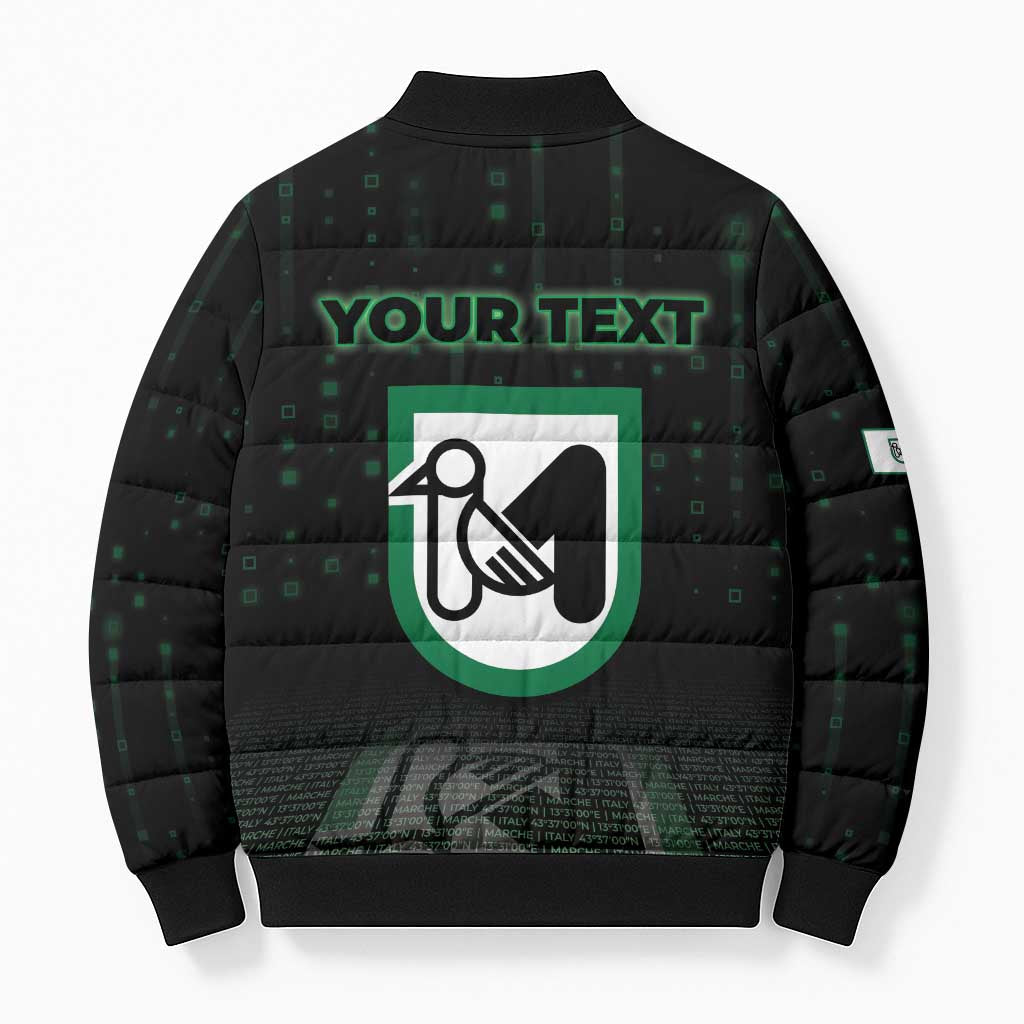 Personalized Italy Marche Bomber Puffer Jacket Map And Coordinates Code