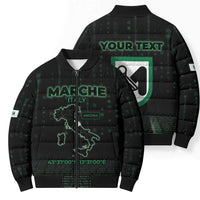 Personalized Italy Marche Bomber Puffer Jacket Map And Coordinates Code