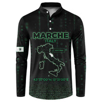 Personalized Italy Marche Button Sweatshirt Map And Coordinates Code