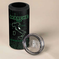 Personalized Italy Marche 4 in 1 Can Cooler Tumbler Map And Coordinates Code