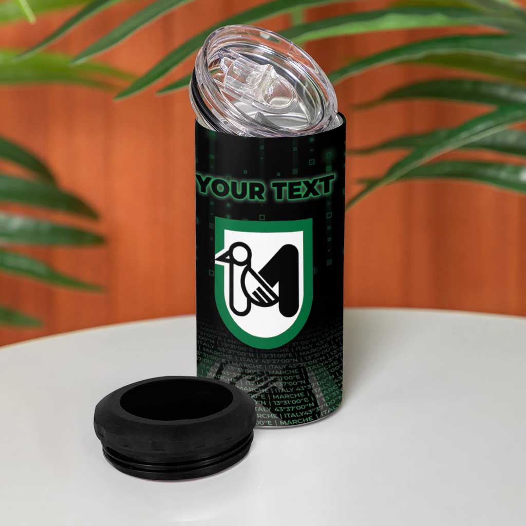 Personalized Italy Marche 4 in 1 Can Cooler Tumbler Map And Coordinates Code