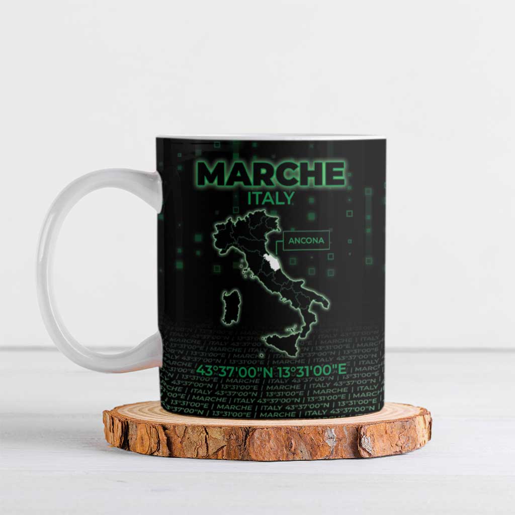 Personalized Italy Marche Ceramic Mug Map And Coordinates Code