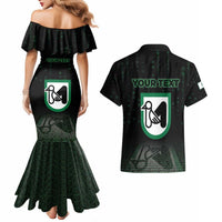Personalized Italy Marche Couples Matching Mermaid Dress and Hawaiian Shirt Map And Coordinates Code