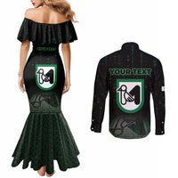Personalized Italy Marche Couples Matching Mermaid Dress and Long Sleeve Button Shirt Map And Coordinates Code