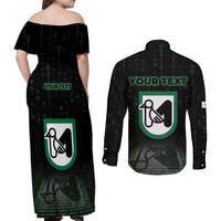 Personalized Italy Marche Couples Matching Off Shoulder Maxi Dress and Long Sleeve Button Shirt Map And Coordinates Code