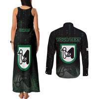 Personalized Italy Marche Couples Matching Tank Maxi Dress and Long Sleeve Button Shirt Map And Coordinates Code