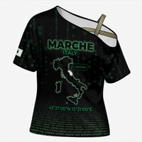 Personalized Italy Marche Cross Shoulder Shirt Map And Coordinates Code