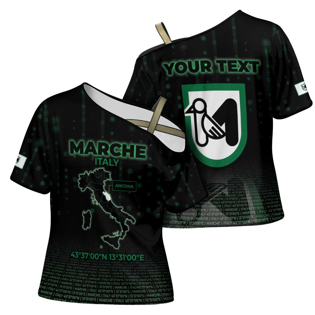 Personalized Italy Marche Cross Shoulder Shirt Map And Coordinates Code