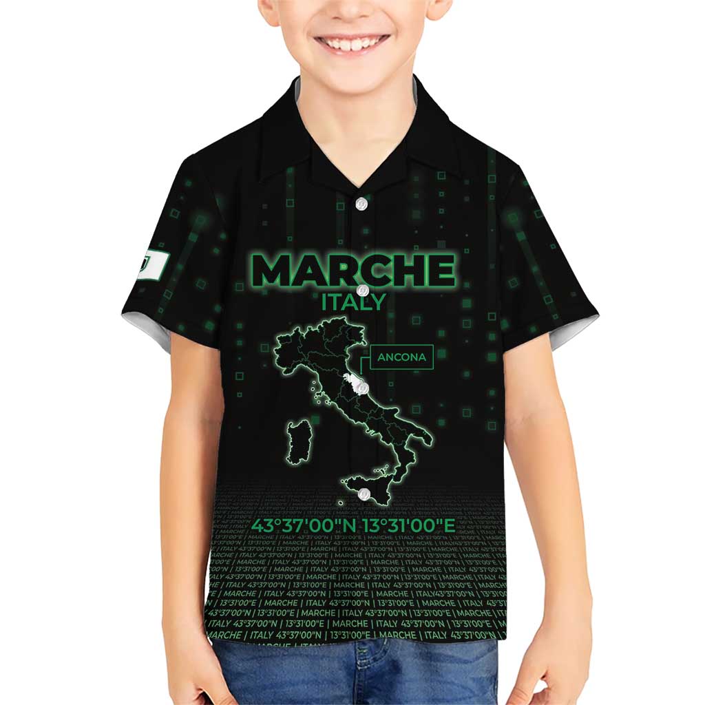 Personalized Italy Marche Family Matching Mermaid Dress and Hawaiian Shirt Map And Coordinates Code